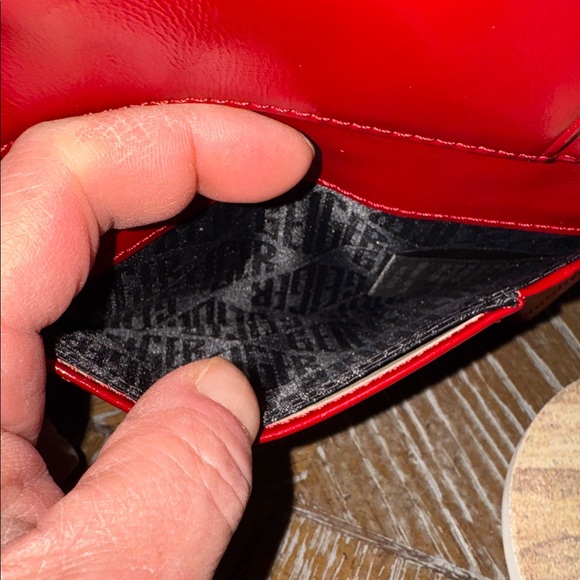 Kurt Geiger London Kensington Quilted Leather Bifold Wallet red patent leather - Picture 6 of 9